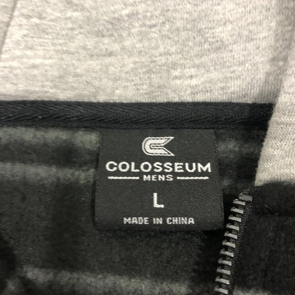 Colosseum Ohio State Striped Polar Fleece Full Zip Hoodie Sweater Mens Sz L Gray - Picture 3 of 8